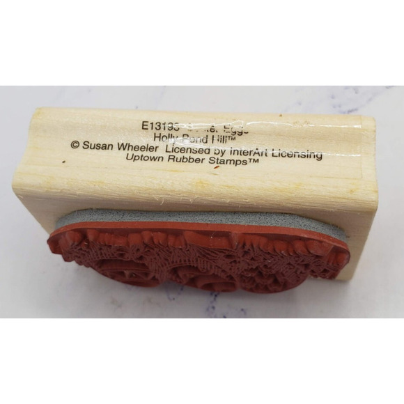 Easter Eggs In Field Uptown Rubber Stamps Wood Mounted Stamp E13193 - Picture 2 of 9